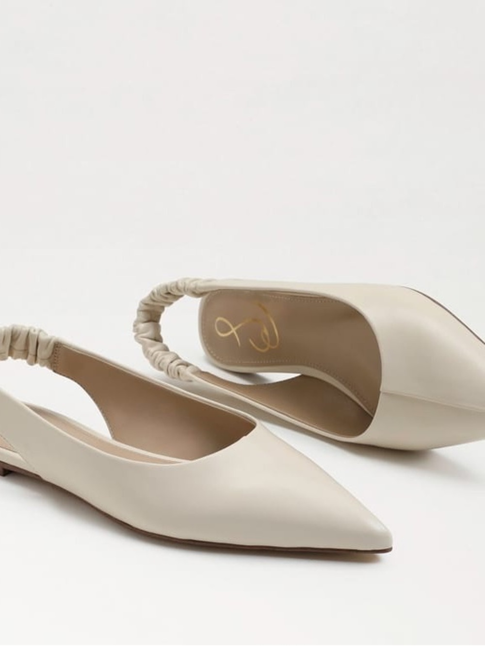 Sam Edelman Women's Whitney Modern Ivory Slingback Pointed Toe Flats